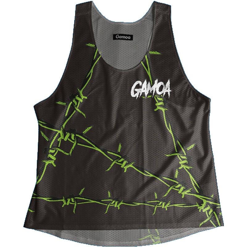 Singlet Black×Green Barbed wire Ladies | GAMOA ORIGINAL,SINGLET Ladies ...