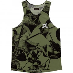 Singlet Rose Pattern Green