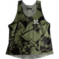 Singlet Rose Pattern Green Ladies