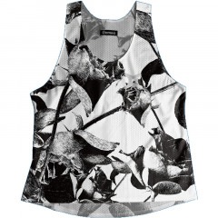 Singlet Rose Pattern White Ladies