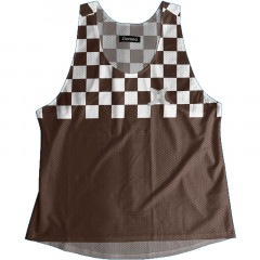 Singlet Block Check Brown Ladies