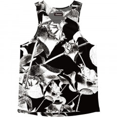 [Easy Order] Singlet Rose Pattern Black