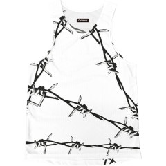 [Easy Order] Singlet White Barbed wire