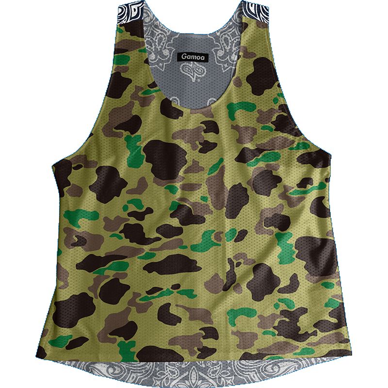 Easy Order] Singlet Camouflage Dark blue Paisley Ladies
