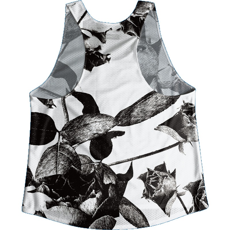 [Easy Order] Singlet Rose Pattern White Ladies