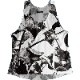 [Easy Order] Singlet Rose Pattern White Ladies