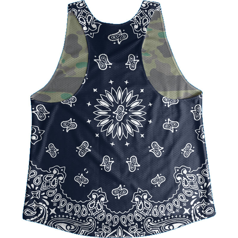 Singlet Camouflage Dark blue Paisley Ladies