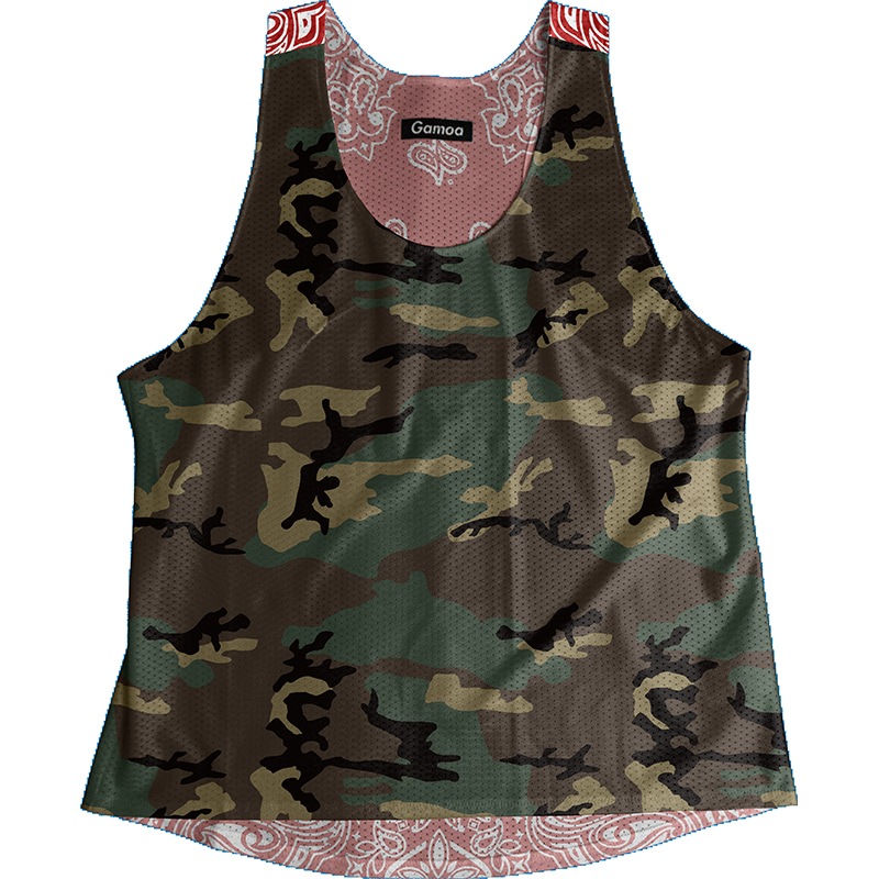 [Easy Order] Singlet Camouflage Red Paisley