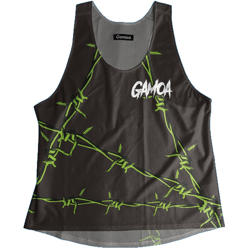 Singlet Black��Green Barbed wire Ladies