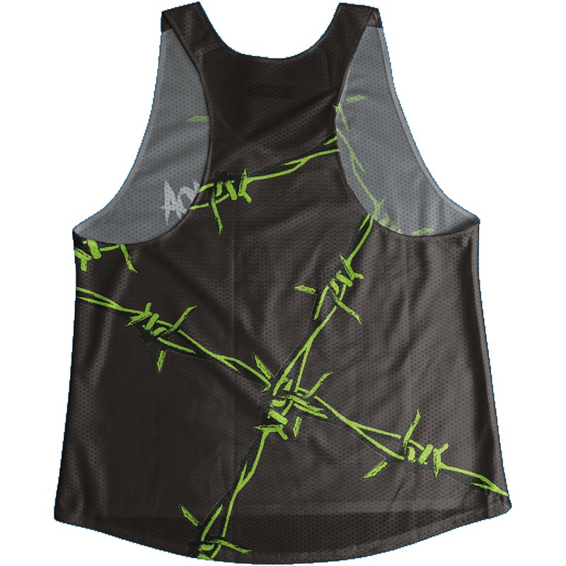 Singlet Black��Green Barbed wire Ladies