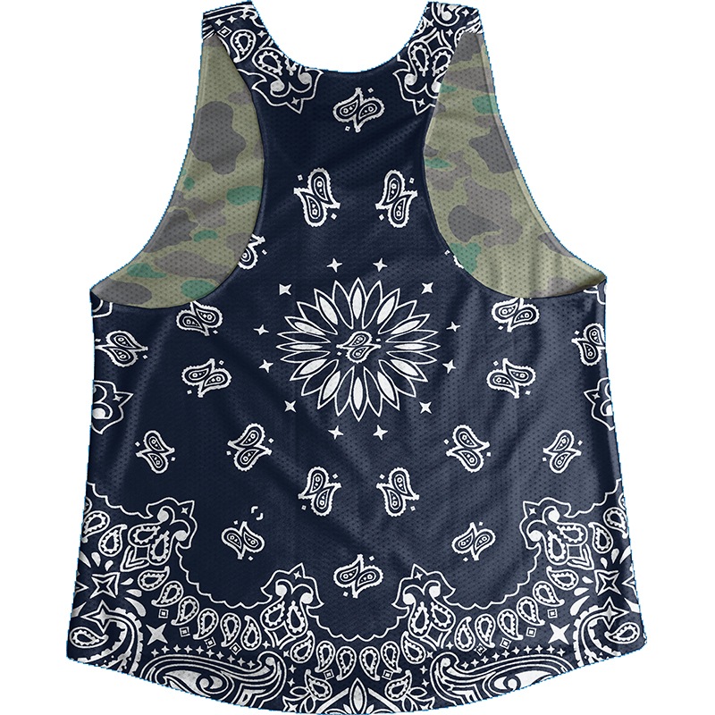 [Easy Order] Singlet Camouflage Dark blue Paisley Ladies