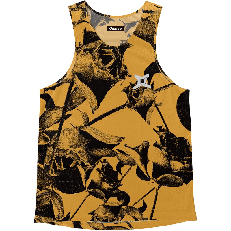Singlet Rose Pattern Orange