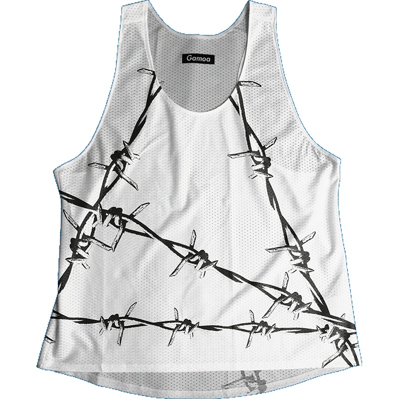 [Easy Order]Singlet White Barbed wire Ladies