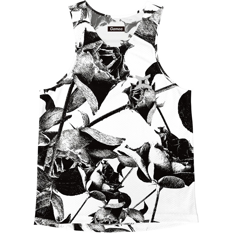 Singlet Rose Pattern White