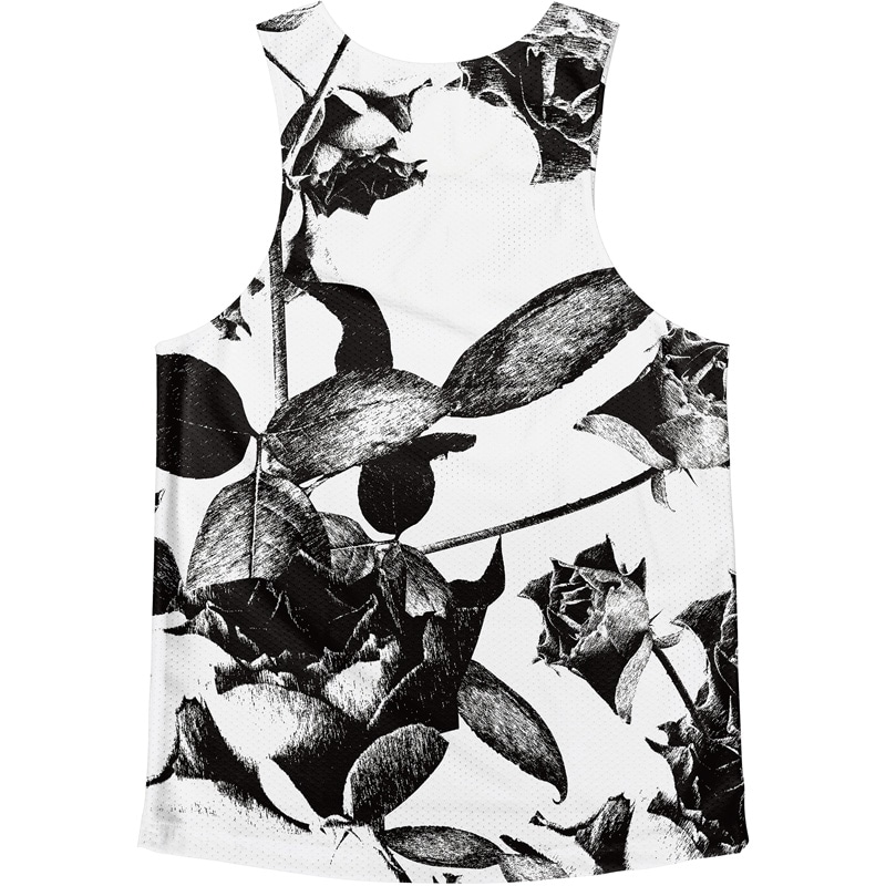 Singlet Rose Pattern White