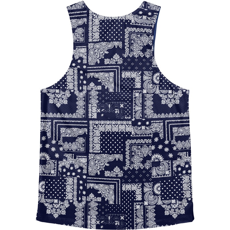 Singlet Paisley Pattern Navy Blue