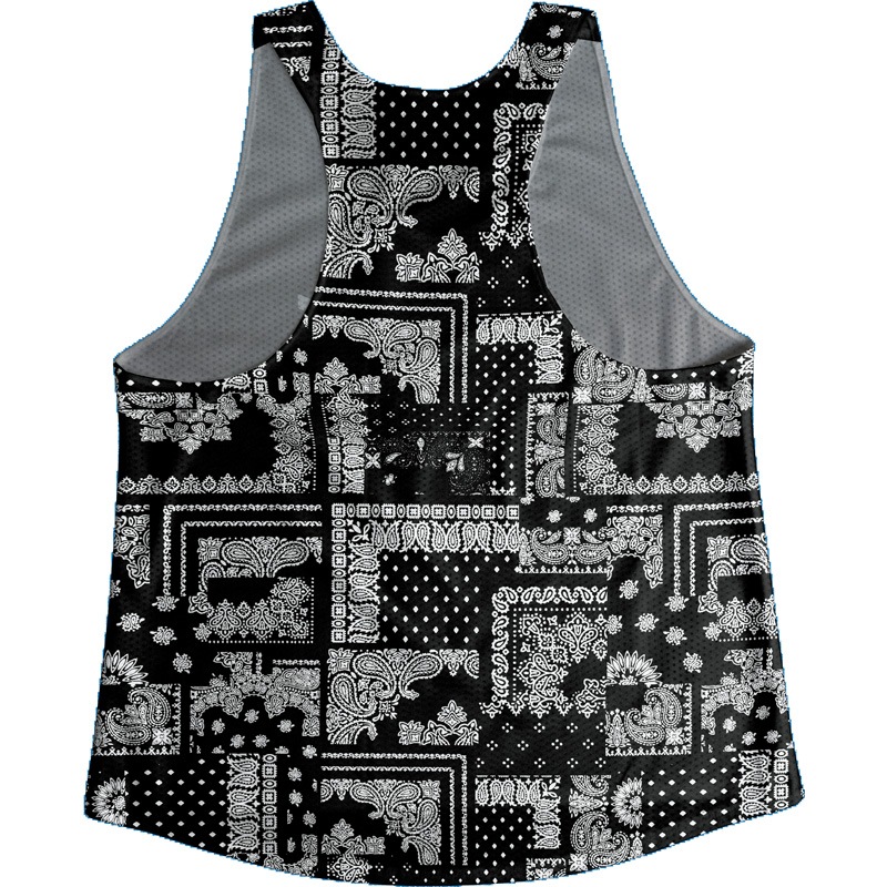Singlet Paisley Pattern Black Ladies