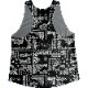 Singlet Paisley Pattern Black Ladies