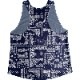Singlet Paisley Pattern Navy Blue Ladies