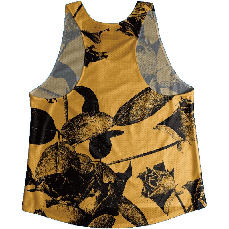Singlet Rose Pattern Orange Ladies