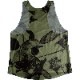 Singlet Rose Pattern Green Ladies