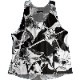 Singlet Rose Pattern Black Ladies