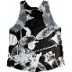 Singlet Rose Pattern Black Ladies