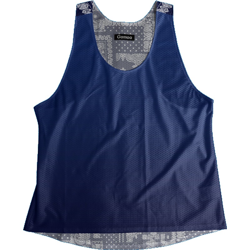 [Easy Order] Singlet Paisley Pattern Navy Blue Ladies