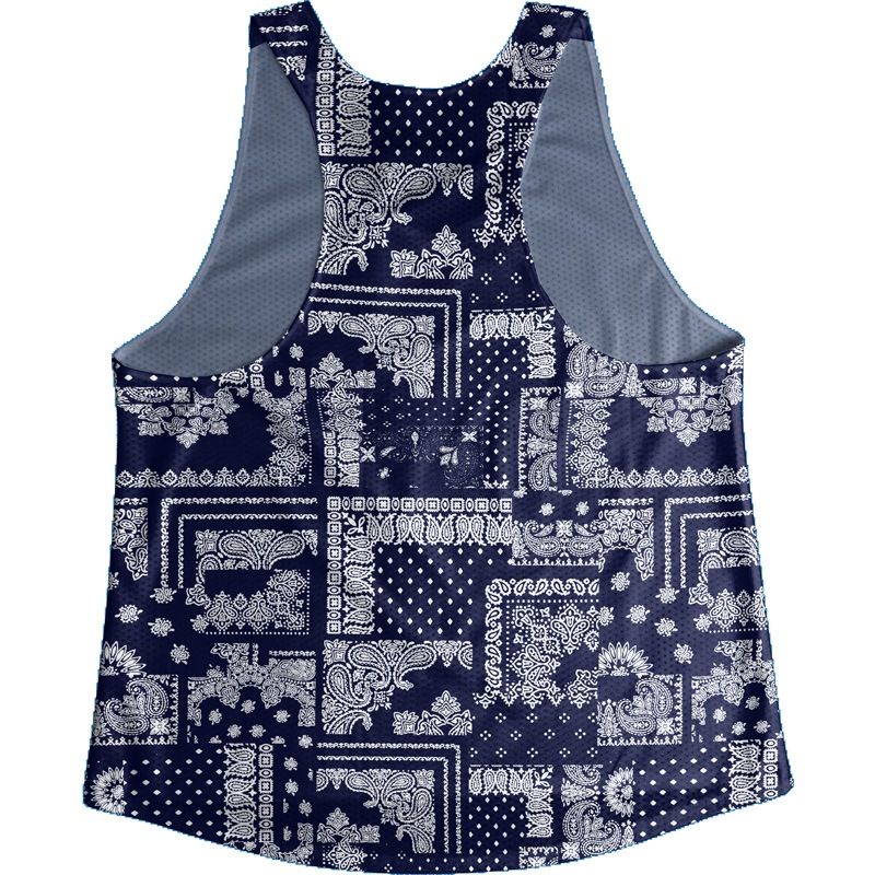 [Easy Order] Singlet Paisley Pattern Navy Blue Ladies