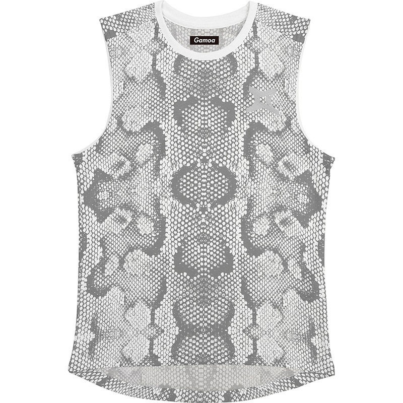 SleevelesT Python Pattern White