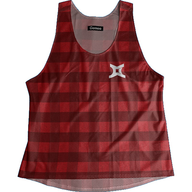Singlet Ombre Check Red