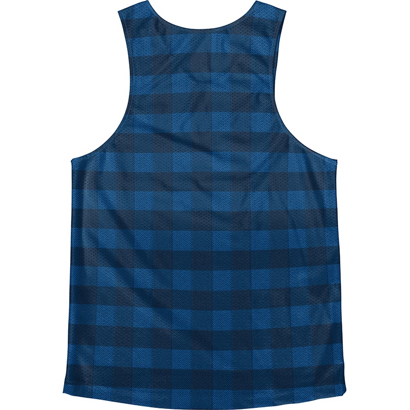 [Easy Order]Singlet Ombre Check Blue