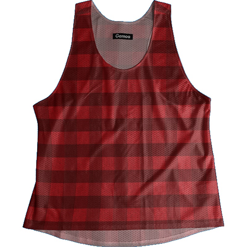 [Easy Order]Singlet Ombre Check Red