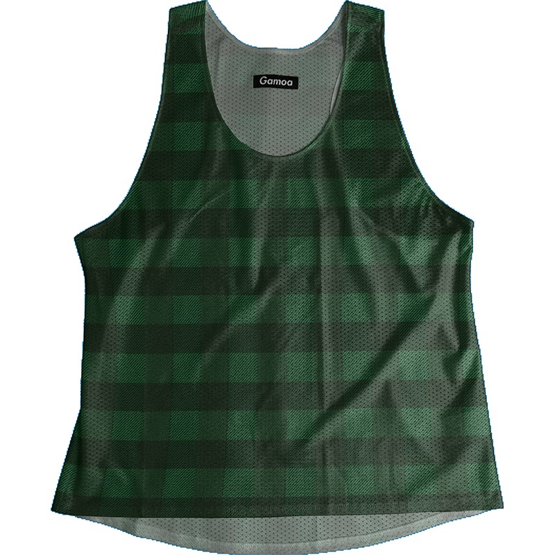 [Easy Order]Singlet Ombre Check Green