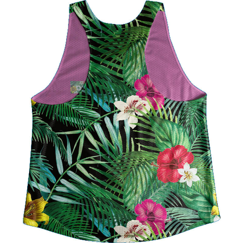 Singlet Pink Tropical Box Logo Ladies