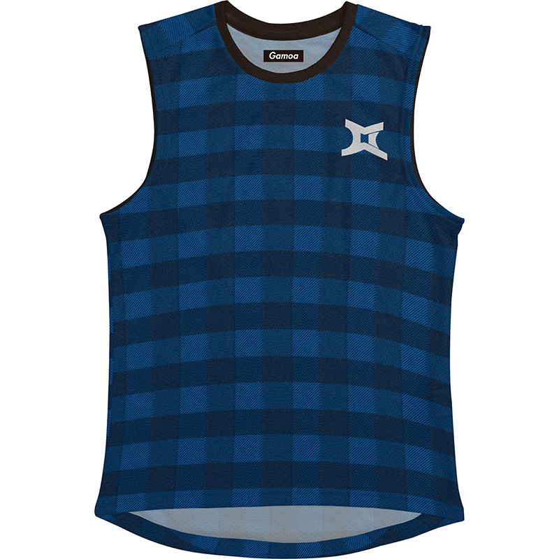 SleevelesT Ombre Check Blue