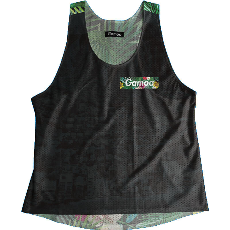 Singlet Black Tropical Box Logo Ladies