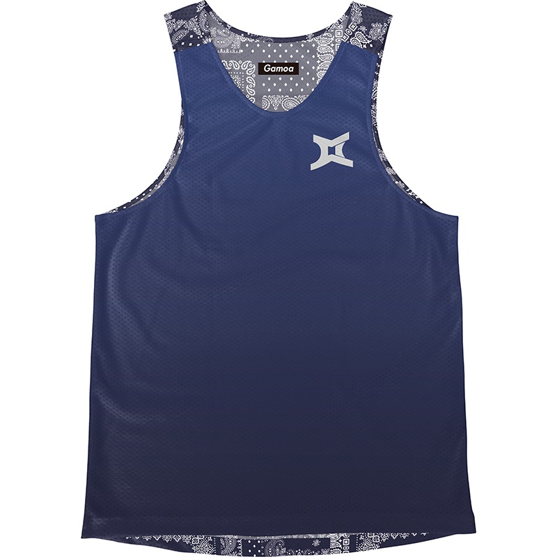 Singlet Paisley Pattern Navy Blue