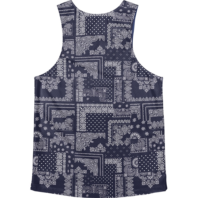 Singlet Paisley Pattern Navy Blue