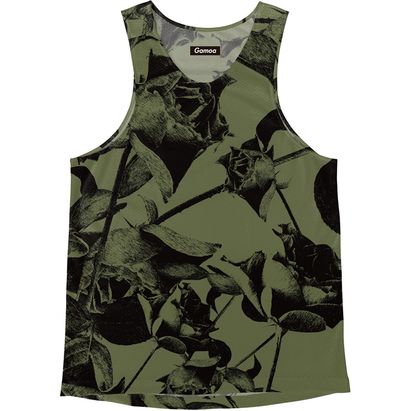 [Easy Order] Singlet Rose Pattern Green