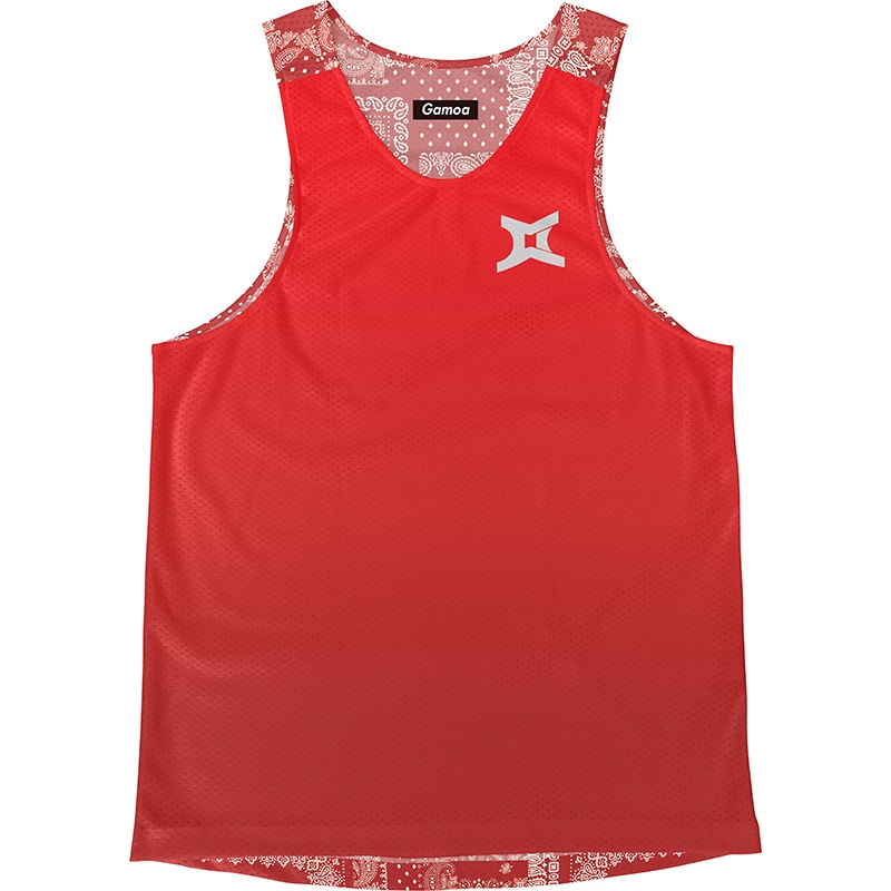 Singlet Paisley Pattern Red