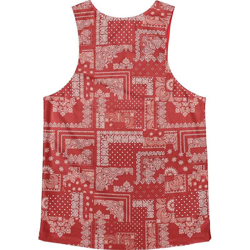 Singlet Paisley Pattern Red