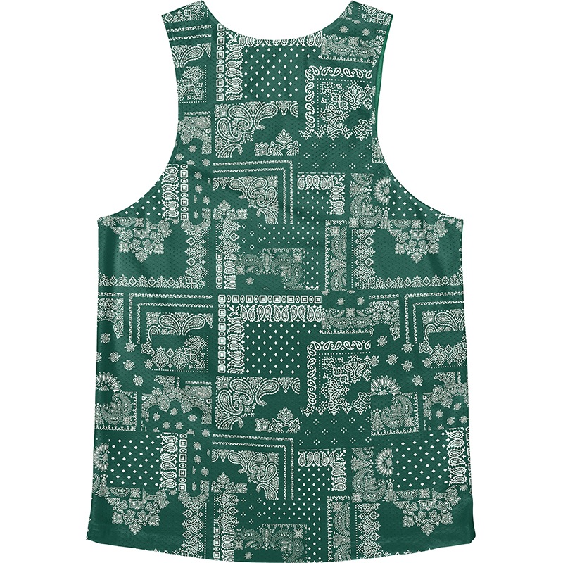 Singlet Paisley Pattern Green