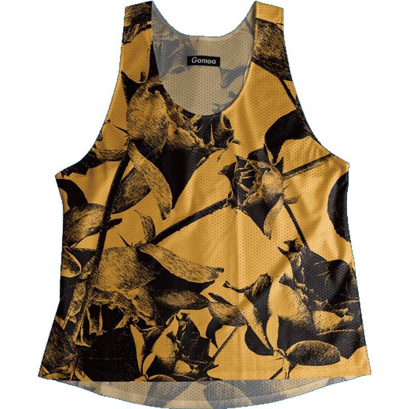[Easy Order] Singlet Rose Pattern Orange Ladies