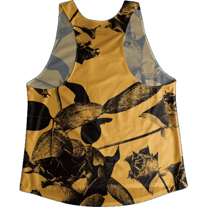 [Easy Order] Singlet Rose Pattern Orange Ladies