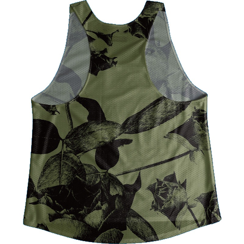 [Easy Order] Singlet Rose Pattern Green Ladies