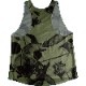 [Easy Order] Singlet Rose Pattern Green Ladies