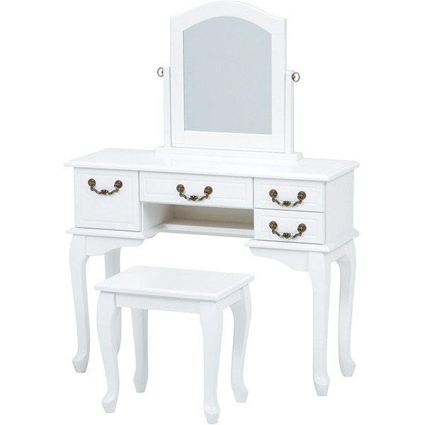 ホワイトドレッサー フェミニンシリーズ ドレッサー（ホワイト） MD-6345WH-S | 姿見・鏡台