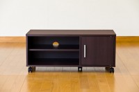 扉付き　テレビ台　幅80cm　HMP-09DBR　ダークブラウン