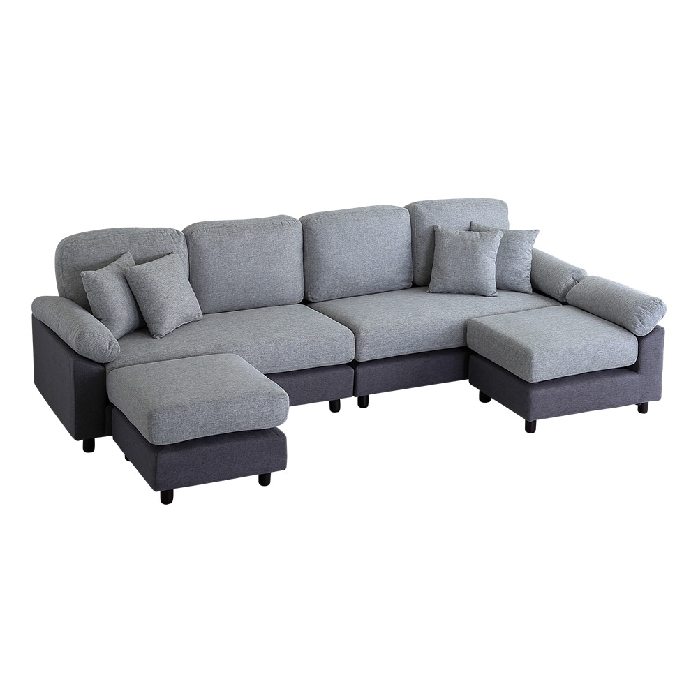 6人掛けコーナーソファ ファブリックタイプ TCC-6P-GGGY グレージュ